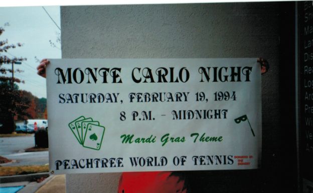 Peachtree World of Tennis. Banner to announce upcoming event. 